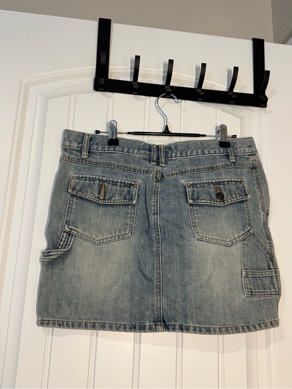 Old Navy Y2K Faded Light Blue Denim Cargo Skirt